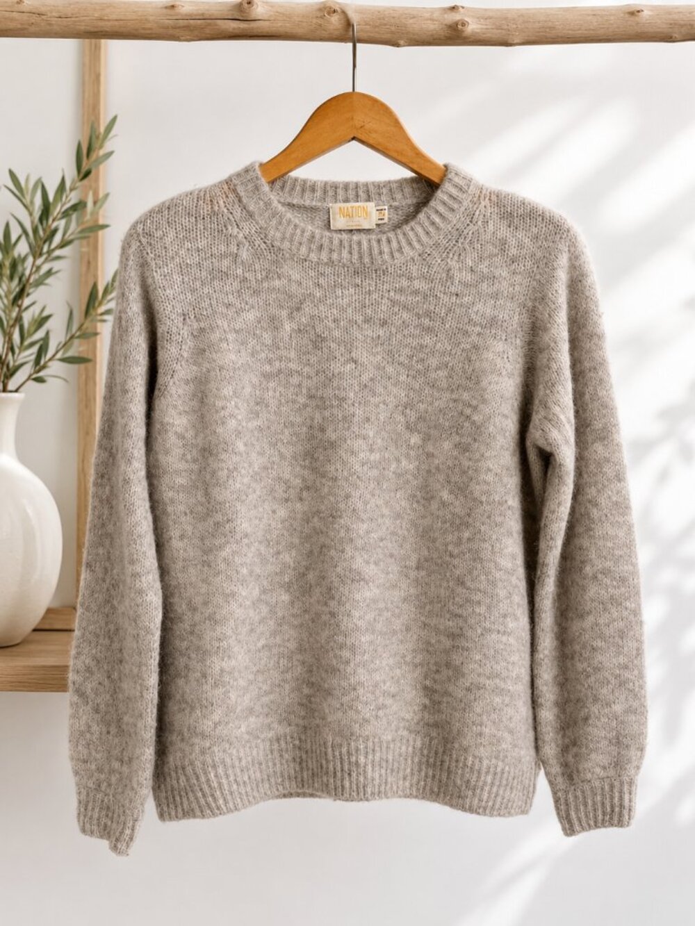 Nation Ltd Lara Baby Alpaca Merino Wool Blend Crewneck Pullover Sweater XS